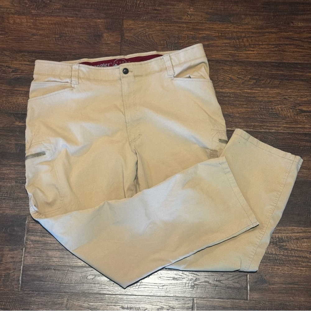 Wrangler Outdoor Men’s Khaki Casual Cargo Pants (36x28)